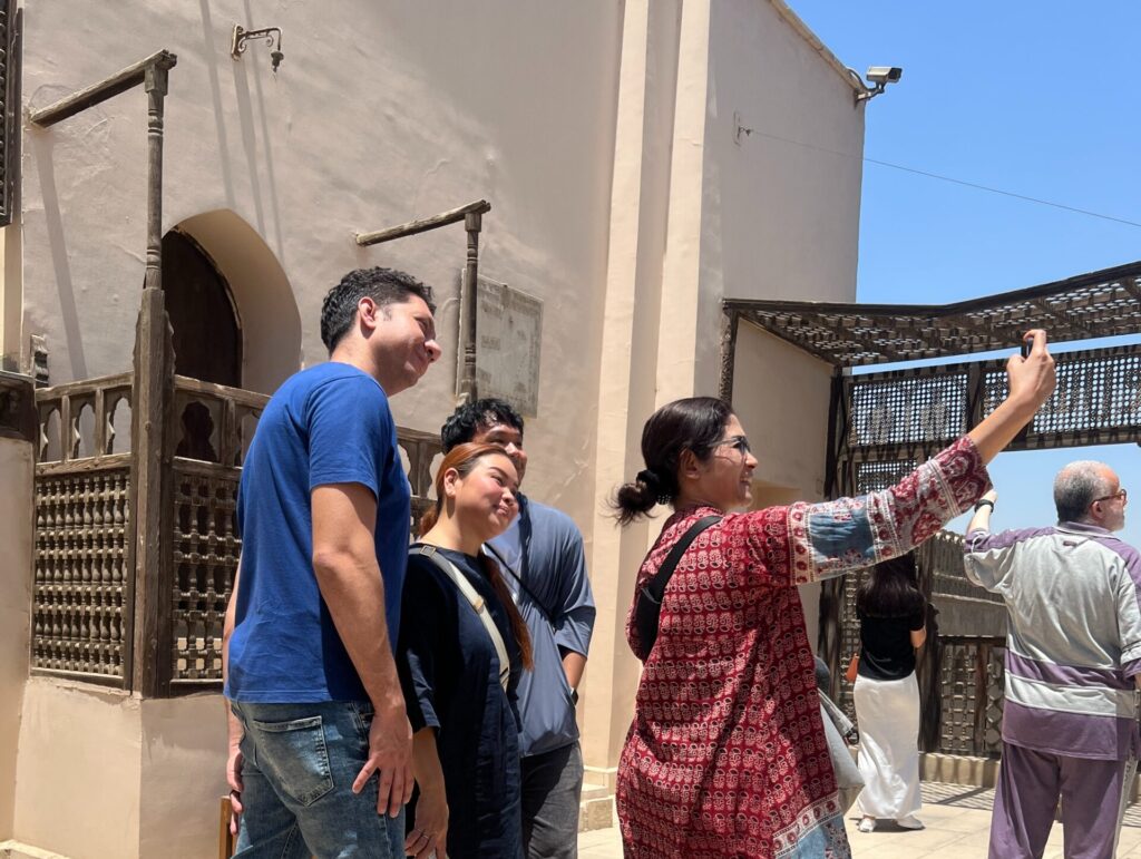 Guests taking selfie at Gayer Andreson house,Cairo